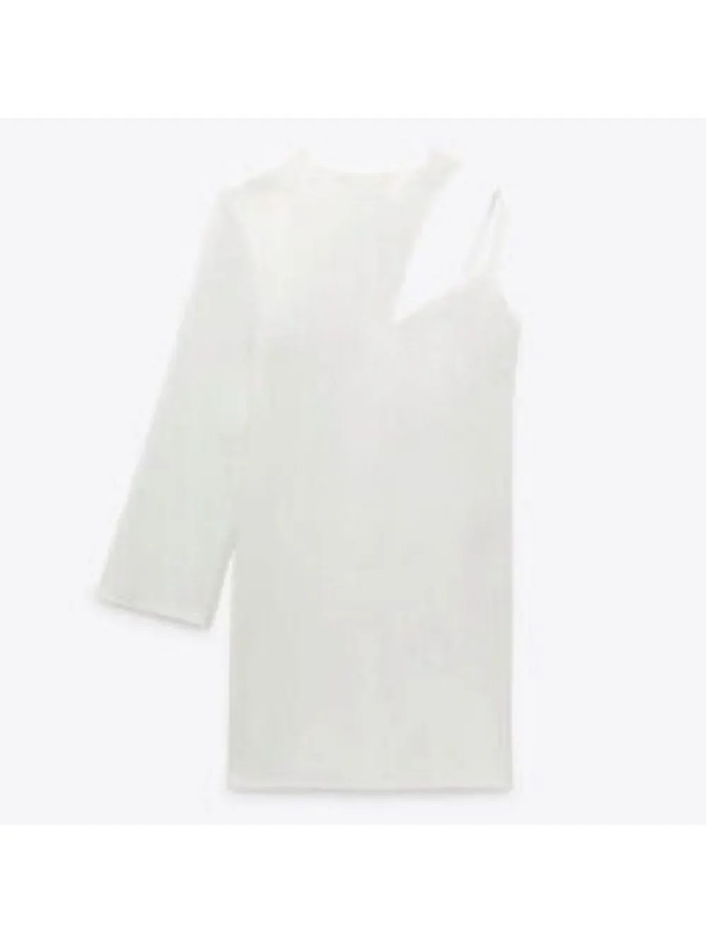 NWT Zara One Shoulder Asymmetrical Dress, Size L - Picture 4 of 7